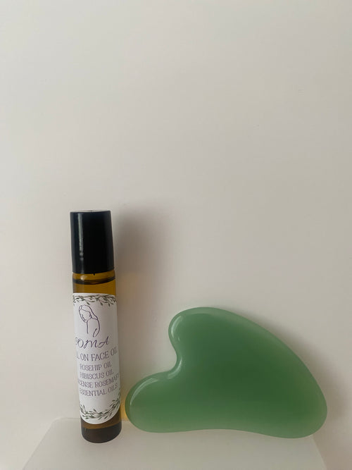 Roll On Face Oil With Gua Sha Stone
